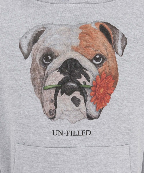 UN-FILLED（アンフィルド）の「mpa4028- REAL GERBERA DOG HOODIE パーカー（ブルドッグ）(SDUF-2603BD)（パーカー・メンズ・グレー/ホワイト・XL/L/M）」の20枚目の写真