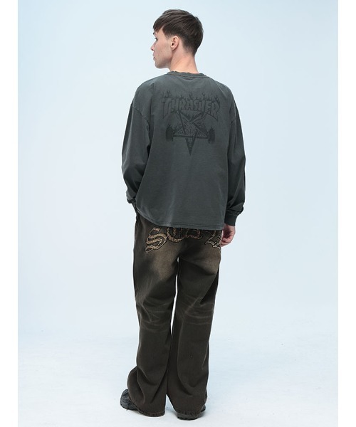 THRASHER(スラッシャー)の「THRASHER (スラッシャー) バックプリント 長袖 Tシャツ ロンT ブランドロゴ(Tシャツ/カットソー・メンズ・グレー/ダークグレー/ピンク・M/L/LL)」の14枚目の写真
