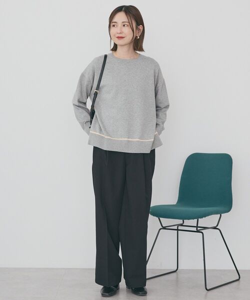 AMERICAN HOLIC（アメリカンホリック）の「美・美・美ワイドパンツ（その他パンツ・レディース・ブラック/アイボリー/ベージュ/杢グレー・S/L/XL/M）」の7枚目の写真