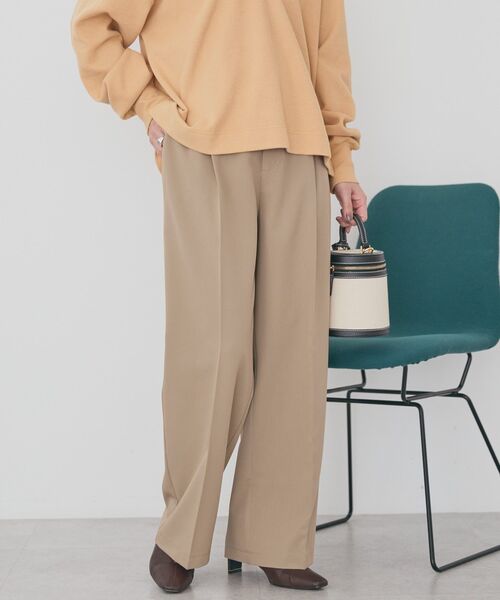 AMERICAN HOLIC（アメリカンホリック）の「美・美・美ワイドパンツ（その他パンツ・レディース・ブラック/アイボリー/ベージュ/杢グレー・S/L/XL/M）」の9枚目の写真