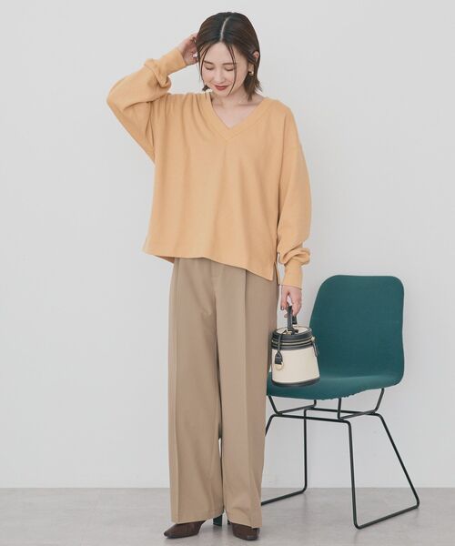 AMERICAN HOLIC（アメリカンホリック）の「美・美・美ワイドパンツ（その他パンツ・レディース・ブラック/アイボリー/ベージュ/杢グレー・S/L/XL/M）」の12枚目の写真