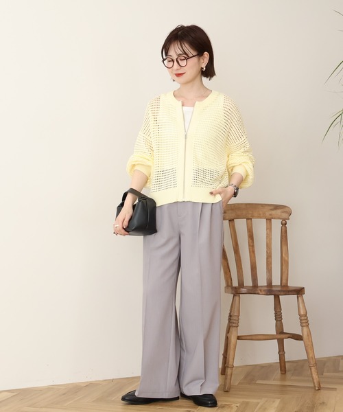 AMERICAN HOLIC(アメリカンホリック)の「美・美・美ワイドパンツ(その他パンツ・レディース・ブラック/アイボリー/ベージュ/杢グレー・S/L/XL/M)」の10枚目の写真