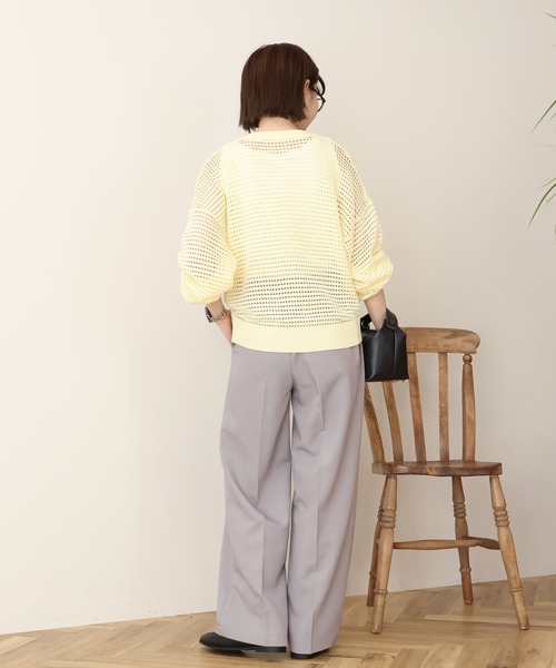 AMERICAN HOLIC(アメリカンホリック)の「美・美・美ワイドパンツ(その他パンツ・レディース・ブラック/アイボリー/ベージュ/杢グレー・S/L/XL/M)」の9枚目の写真