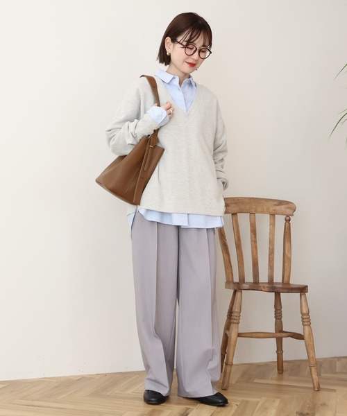 AMERICAN HOLIC(アメリカンホリック)の「美・美・美ワイドパンツ(その他パンツ・レディース・ブラック/アイボリー/ベージュ/杢グレー・S/L/XL/M)」の8枚目の写真