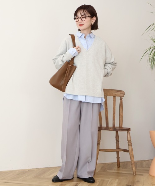 AMERICAN HOLIC(アメリカンホリック)の「美・美・美ワイドパンツ(その他パンツ・レディース・ブラック/アイボリー/ベージュ/杢グレー・S/L/XL/M)」の7枚目の写真