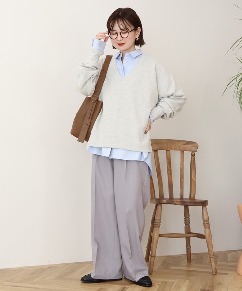 AMERICAN HOLIC(アメリカンホリック)の「美・美・美ワイドパンツ(その他パンツ・レディース・ブラック/アイボリー/ベージュ/杢グレー・S/L/XL/M)」の6枚目の写真