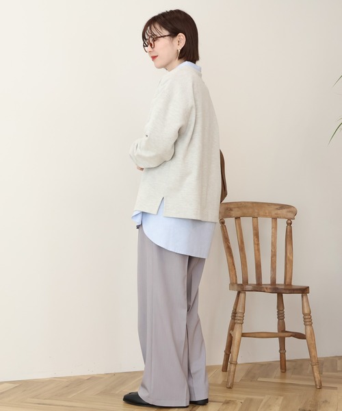 AMERICAN HOLIC(アメリカンホリック)の「美・美・美ワイドパンツ(その他パンツ・レディース・ブラック/アイボリー/ベージュ/杢グレー・S/L/XL/M)」の5枚目の写真