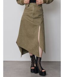 MURUA | 【セットアップ対応】ウォッシュアシメラッフルZIPスカート(スカート)