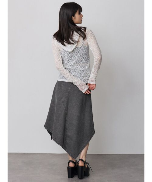 MURUA（ムルーア）の「【セットアップ対応】ウォッシュアシメラッフルZIPスカート（スカート・レディース・グレー/カーキ・1/2）」の13枚目の写真