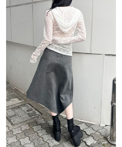 MURUA（ムルーア）の「【セットアップ対応】ウォッシュアシメラッフルZIPスカート（スカート・レディース・グレー/カーキ・1/2）」の22枚目の写真