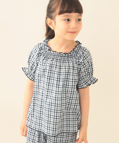 BEAMS mini（ビームスミニ）の「チェック ブラウス 2026SS（90～130cm）（シャツ/ブラウス・キッズ・ネイビー系/レッド系・130/120/110/100/90）」の2枚目の写真
