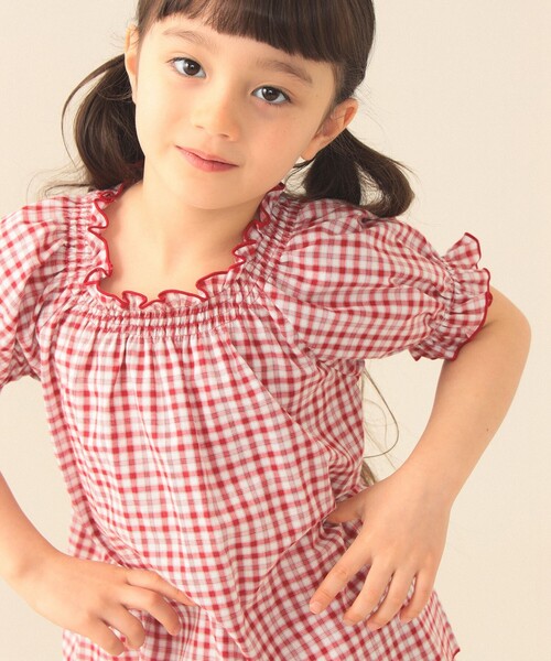 BEAMS mini（ビームスミニ）の「チェック ブラウス 2026SS（90～130cm）（シャツ/ブラウス・キッズ・ネイビー系/レッド系・130/120/110/100/90）」の3枚目の写真