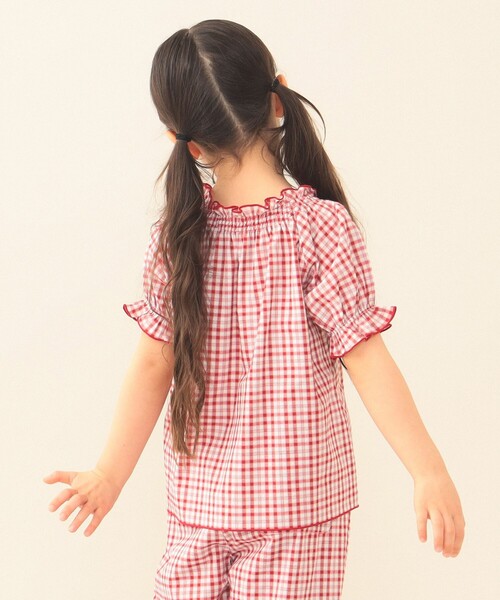 BEAMS mini（ビームスミニ）の「チェック ブラウス 2026SS（90～130cm）（シャツ/ブラウス・キッズ・ネイビー系/レッド系・130/120/110/100/90）」の4枚目の写真