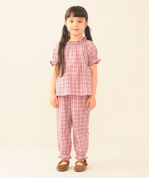BEAMS mini（ビームスミニ）の「チェック ブラウス 2026SS（90～130cm）（シャツ/ブラウス・キッズ・ネイビー系/レッド系・130/120/110/100/90）」の5枚目の写真