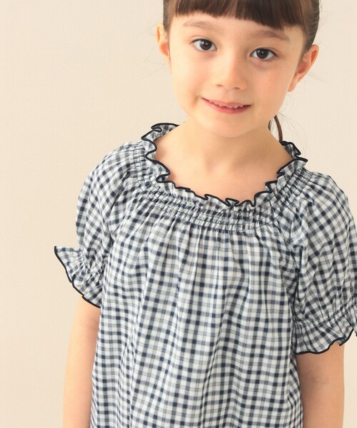 BEAMS mini（ビームスミニ）の「チェック ブラウス 2026SS（90～130cm）（シャツ/ブラウス・キッズ・ネイビー系/レッド系・130/120/110/100/90）」の9枚目の写真
