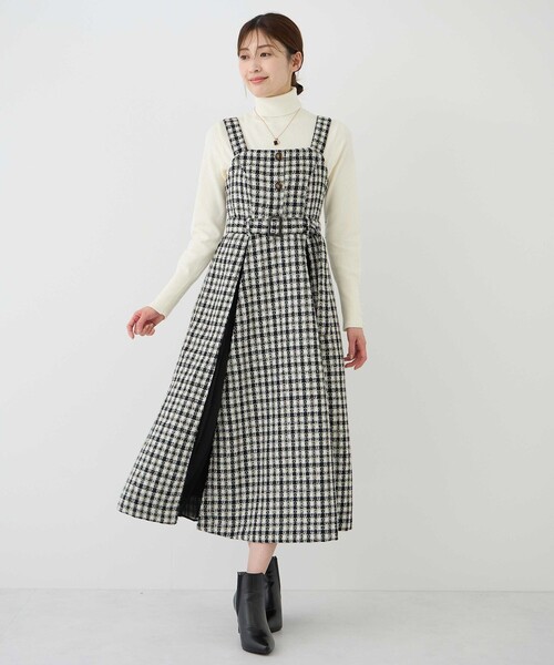 Jayro(ジャイロ)の「シフォンプリーツ切替ジャンスカ(ジャンパースカート・レディース・ブラック系その他/ホワイト系その他2/ホワイト系その他4/ホワイト系その他/ホワイト系その他3/ブラック系その他2・M)」の3枚目の写真