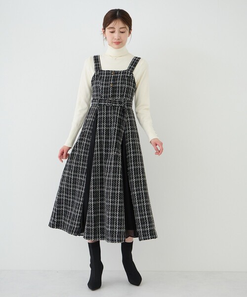 Jayro(ジャイロ)の「シフォンプリーツ切替ジャンスカ(ジャンパースカート・レディース・ブラック系その他/ホワイト系その他2/ホワイト系その他4/ホワイト系その他/ホワイト系その他3/ブラック系その他2・M)」の7枚目の写真
