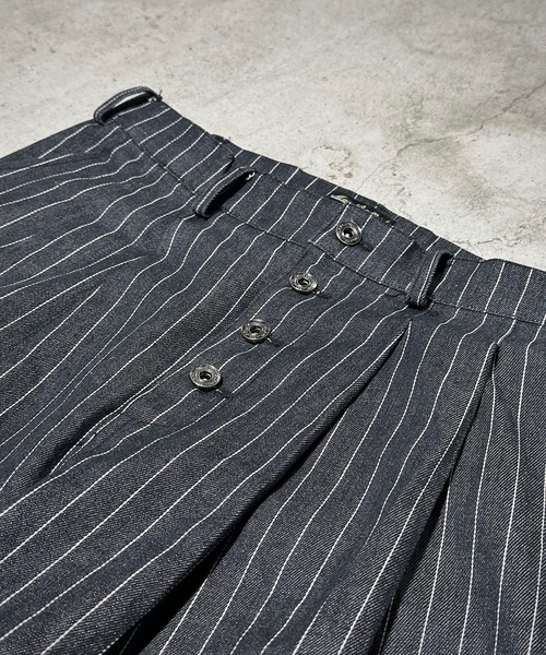 MandO(Auntie Rosa)(エムオー)の「2タックストライプデニムバギーパンツ/ワイドカーブパンツ(デニムパンツ・メンズ・インディゴブルー/ブラック・SMALL/MEDIUM/LARGE)」の20枚目の写真