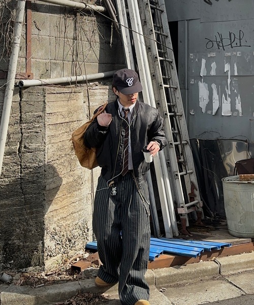 MandO(Auntie Rosa)(エムオー)の「2タックストライプデニムバギーパンツ/ワイドカーブパンツ(デニムパンツ・メンズ・インディゴブルー/ブラック・SMALL/MEDIUM/LARGE)」の11枚目の写真