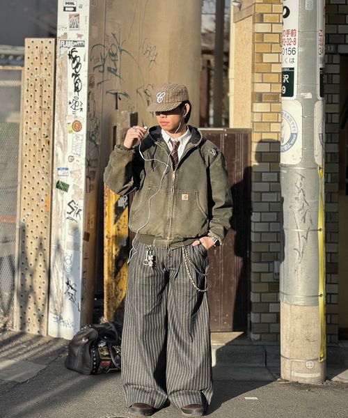 MandO(Auntie Rosa)(エムオー)の「2タックストライプデニムバギーパンツ/ワイドカーブパンツ(デニムパンツ・メンズ・インディゴブルー/ブラック・SMALL/MEDIUM/LARGE)」の13枚目の写真