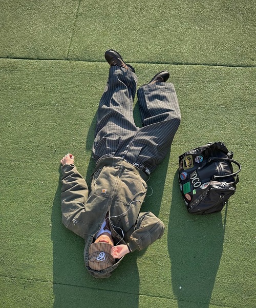 MandO(Auntie Rosa)(エムオー)の「2タックストライプデニムバギーパンツ/ワイドカーブパンツ(デニムパンツ・メンズ・インディゴブルー/ブラック・SMALL/MEDIUM/LARGE)」の14枚目の写真