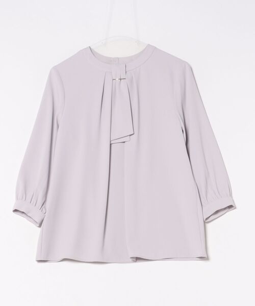 m.f.editorial(エムエフエディトリアル)の「【ストレッチ】m.f.エディトリアル レディース 金具付き ボウタイ風 7分袖 プルオーバー ブラウス(シャツ/ブラウス・レディース・ピンク系その他/ネイビー/ホワイト・MEDIUM/LARGE)」の16枚目の写真