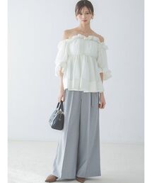 SNIDEL | スタイルアップベルティッドワイドパンツ(その他パンツ)