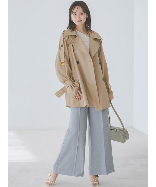 SNIDEL（スナイデル）の「スタイルアップベルティッドワイドパンツ（その他パンツ・レディース・オフホワイト/グレー/ブルー・1/0）」の9枚目の写真