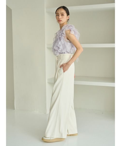 SNIDEL（スナイデル）の「スタイルアップベルティッドワイドパンツ（その他パンツ・レディース・オフホワイト/グレー/ブルー・1/0）」の20枚目の写真