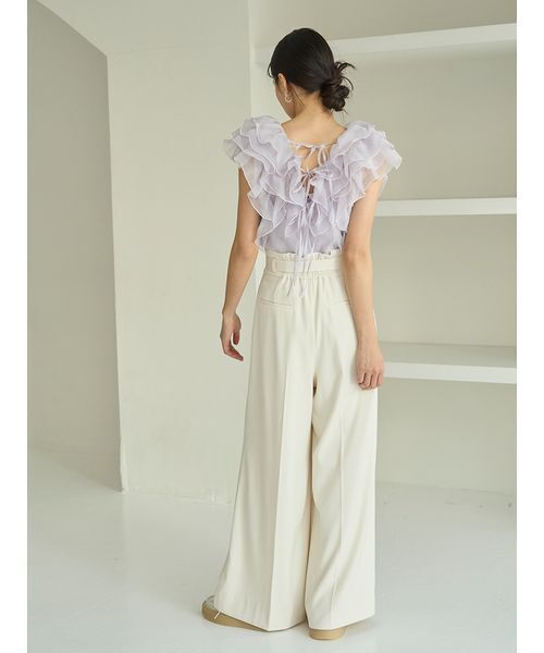 SNIDEL（スナイデル）の「スタイルアップベルティッドワイドパンツ（その他パンツ・レディース・オフホワイト/グレー/ブルー・1/0）」の21枚目の写真