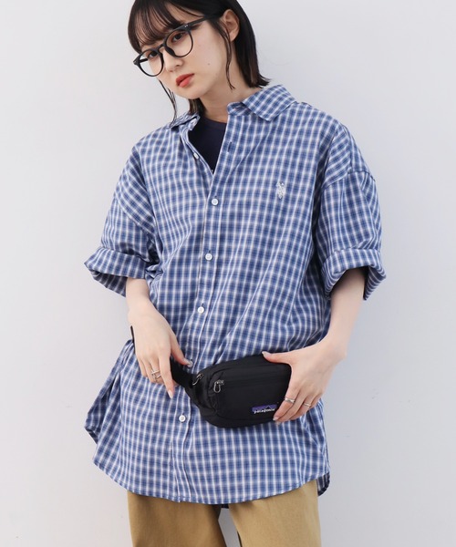 U.S. POLO ASSN.（ユーエスポロアッスン）の「【U.S. POLO ASSN./ユーエスポロアッスン】ワンポイントロゴ刺繍 半袖チェックシャツ（シャツ/ブラウス・メンズ・ライトグリーン/ブラウン/グレイッシュベージュ/ブルー・LL/M/L）」の9枚目の写真