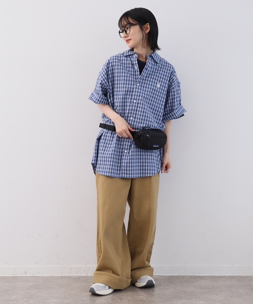 U.S. POLO ASSN.（ユーエスポロアッスン）の「【U.S. POLO ASSN./ユーエスポロアッスン】ワンポイントロゴ刺繍 半袖チェックシャツ（シャツ/ブラウス・メンズ・ライトグリーン/ブラウン/グレイッシュベージュ/ブルー・LL/M/L）」の11枚目の写真