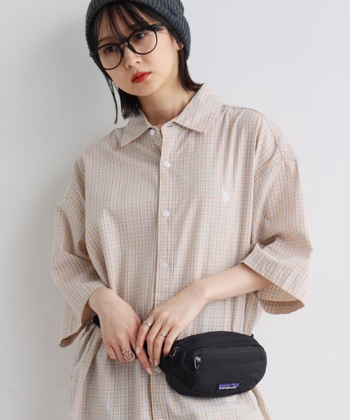 U.S. POLO ASSN.（ユーエスポロアッスン）の「【U.S. POLO ASSN./ユーエスポロアッスン】ワンポイントロゴ刺繍 半袖チェックシャツ（シャツ/ブラウス・メンズ・ライトグリーン/ブラウン/グレイッシュベージュ/ブルー・LL/M/L）」の14枚目の写真