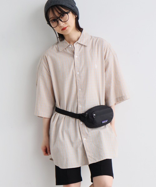 U.S. POLO ASSN.（ユーエスポロアッスン）の「【U.S. POLO ASSN./ユーエスポロアッスン】ワンポイントロゴ刺繍 半袖チェックシャツ（シャツ/ブラウス・メンズ・ライトグリーン/ブラウン/グレイッシュベージュ/ブルー・LL/M/L）」の12枚目の写真