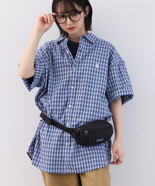 U.S. POLO ASSN.（ユーエスポロアッスン）の「【U.S. POLO ASSN./ユーエスポロアッスン】ワンポイントロゴ刺繍 半袖チェックシャツ（シャツ/ブラウス・メンズ・ライトグリーン/ブラウン/グレイッシュベージュ/ブルー・LL/M/L）」の6枚目の写真