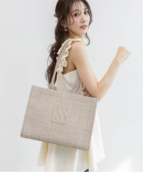 RANDA(ランダ)の「【A4対応】モノグラムデザイントートバッグ(トートバッグ・レディース・アイボリー/ブラック/グレイッシュベージュ・FREE)」の10枚目の写真