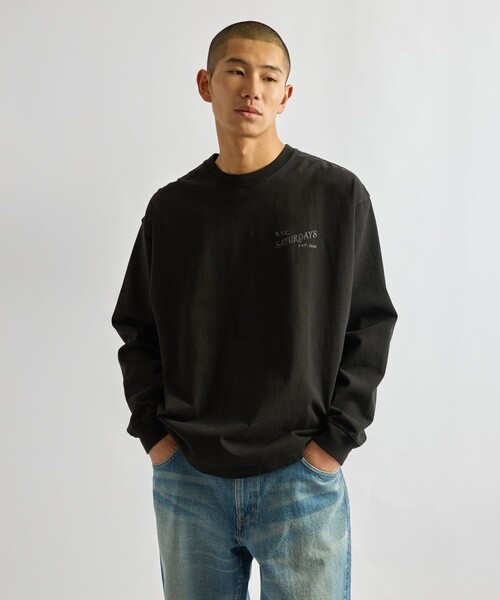 Saturdays NYC（サタデーズ ニューヨークシティ ）の「Max Weight Vintage Serif LS T-Shirt（Tシャツ/カットソー・メンズ・ブラック/ダークブラウン/ホワイト・XL/M/S/L）」の11枚目の写真