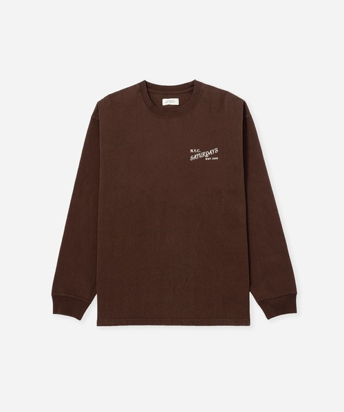 Saturdays NYC（サタデーズ ニューヨークシティ ）の「Max Weight Vintage Serif LS T-Shirt（Tシャツ/カットソー・メンズ・ブラック/ダークブラウン/ホワイト・XL/M/S/L）」の6枚目の写真