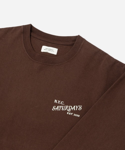 Saturdays NYC（サタデーズ ニューヨークシティ ）の「Max Weight Vintage Serif LS T-Shirt（Tシャツ/カットソー・メンズ・ブラック/ダークブラウン/ホワイト・XL/M/S/L）」の8枚目の写真