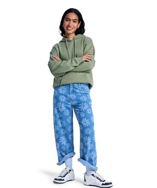 ROXY(ロキシー)の「ROXY ウィメンズ BOOGIE NIGHT MID SUR デニムパンツ 【2026年春夏モデル】/ロキシーフラワー柄デニムパンツ(デニムパンツ・レディース・ブルー・28inch/24inch/26inch)」の7枚目の写真