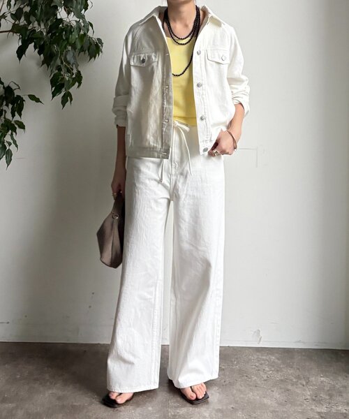 DouDou（ドゥドゥ）の「バックフレアGジャン（その他アウター・レディース・ブルー/オフホワイト・FREE）」の3枚目の写真