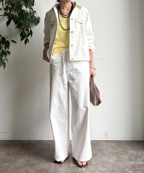 DouDou（ドゥドゥ）の「バックフレアGジャン（その他アウター・レディース・ブルー/オフホワイト・FREE）」の5枚目の写真