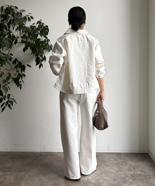 DouDou（ドゥドゥ）の「バックフレアGジャン（その他アウター・レディース・ブルー/オフホワイト・FREE）」の7枚目の写真