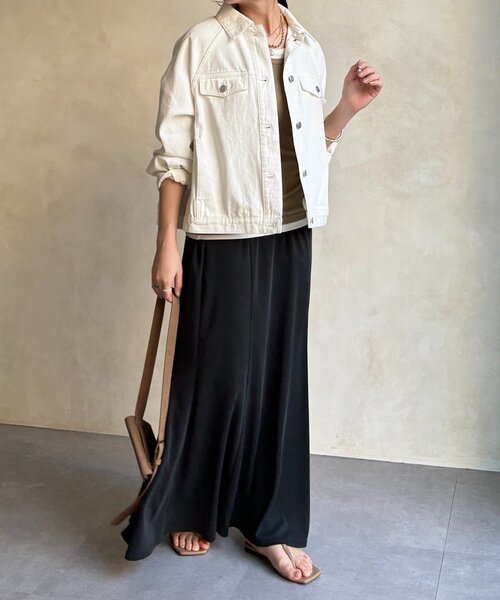 DouDou（ドゥドゥ）の「バックフレアGジャン（その他アウター・レディース・ブルー/オフホワイト・FREE）」の9枚目の写真