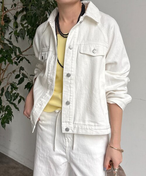 DouDou（ドゥドゥ）の「バックフレアGジャン（その他アウター・レディース・ブルー/オフホワイト・FREE）」の10枚目の写真