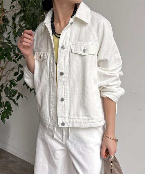 DouDou（ドゥドゥ）の「バックフレアGジャン（その他アウター・レディース・ブルー/オフホワイト・FREE）」の11枚目の写真