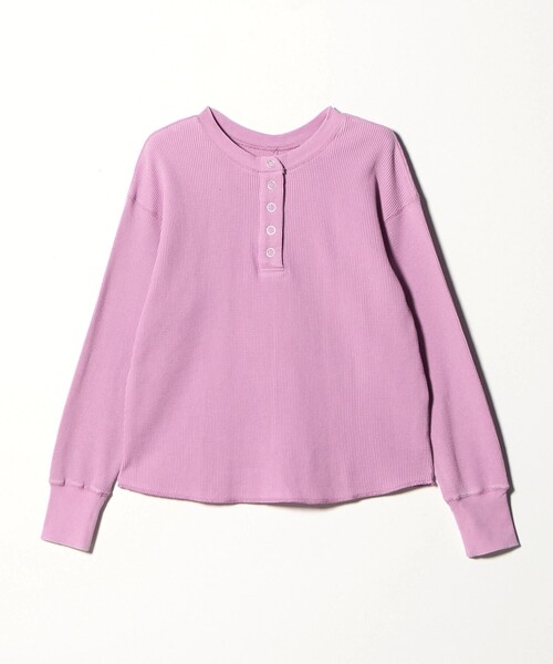CITEN(シテン)の「<CITEN>ヴィンテージライクヘンリーワッフルトップ2WAY(Tシャツ/カットソー・レディース・ピンク/オフホワイト/ブラック・FREE)」の11枚目の写真