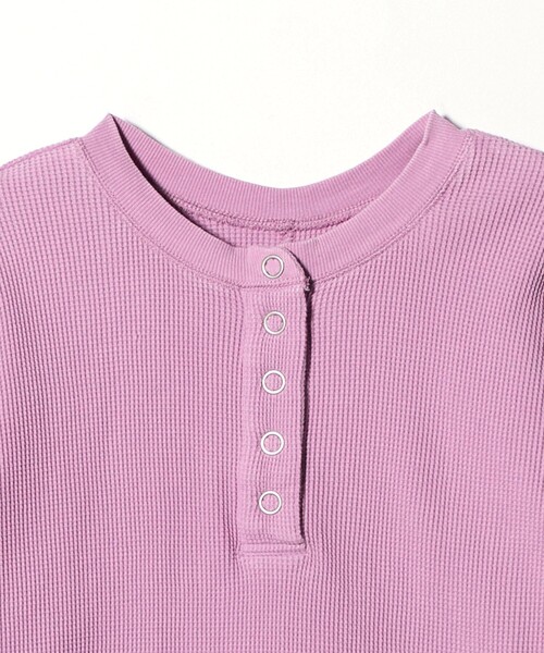CITEN(シテン)の「<CITEN>ヴィンテージライクヘンリーワッフルトップ2WAY(Tシャツ/カットソー・レディース・ピンク/オフホワイト/ブラック・FREE)」の13枚目の写真