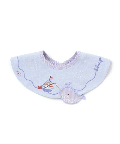 SLAP SLIP BABY（スラップスリップベビー）の「アニマルクマクジラ恐竜飛び出しモチーフスタイベビー（スタイ/よだれかけ・キッズ・ブルー/ホワイト/グリーン・FREE）」の6枚目の写真