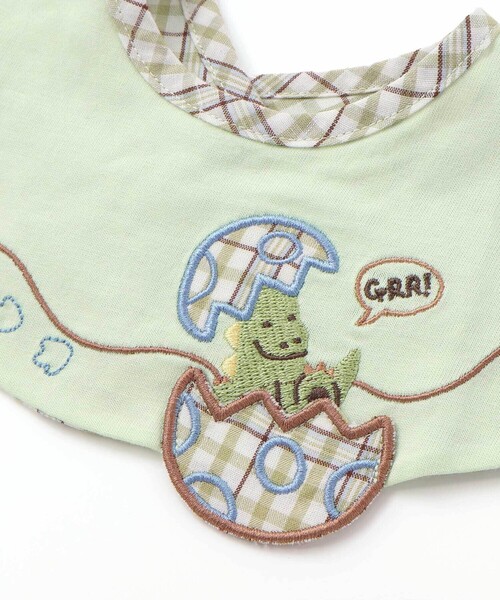 SLAP SLIP BABY（スラップスリップベビー）の「アニマルクマクジラ恐竜飛び出しモチーフスタイベビー（スタイ/よだれかけ・キッズ・ブルー/ホワイト/グリーン・FREE）」の12枚目の写真